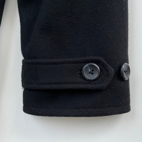 GAP Men’s Wool Blend Car Coat Sz L Black Heavyweight Classic Y2K Preppy Commute - Picture 7 of 15